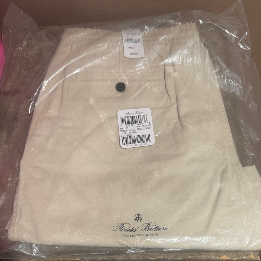 Brooks Brothers Light Khaki Trousers Lg Brand New